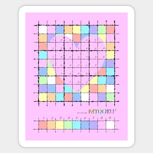 Mydoku_101_001_004 _F: Sudoku, Sudoku coloring, logic, logic puzzle, holiday puzzle, fun, away from screen Sticker